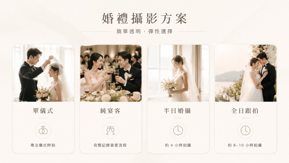 常見婚禮攝影方案